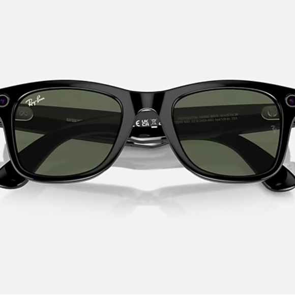 NIB Ray Ban Meta Wayfarer in Shiny black/ Green - Picture 5 of 7